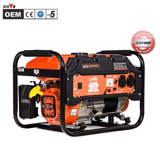Bison Gas Power 2 kW 2 kVA 2000 W 3 kW 3 kVA 3000 W 5 kW 5 kVA 5000 W 6 kW 6 kVA 6000 W 6,0 kW 7 kVA 7 kW 7000 W 7,5 kVA 8 kW 8 kVA 8500 W 8,5 kW Tragbarer Benzin-Benzingenerator